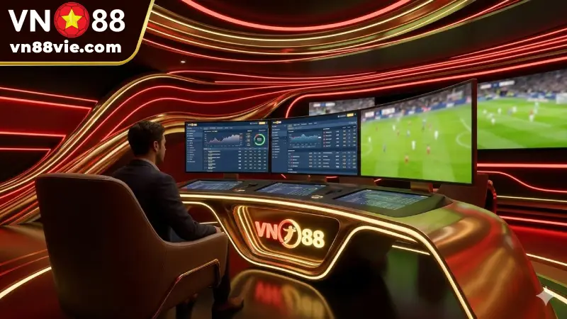 Không gian sảnh thể thao MSB với giao diện hiện đại và thông tin odds trực quan trên VN88