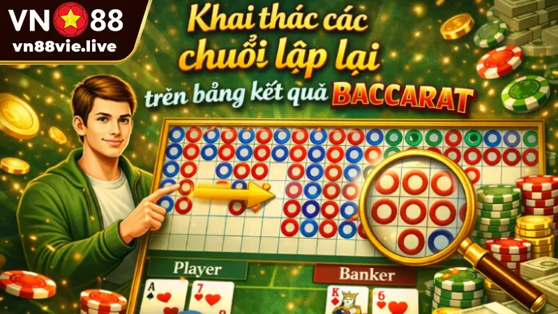Khai thác các chuỗi lặp lại trên bảng kết quả baccarat