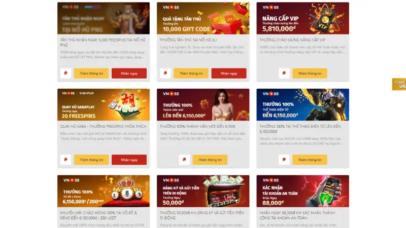 Tổng Hợp Khuyến Mãi VN88 2026 Ưu Đãi Khủng, Điều Kiện Vòng Cược Cực Thấp