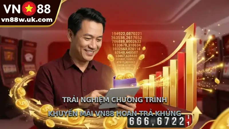 Trải nghiệm chương trình khuyến mãi VN88 hoàn trả khủng
